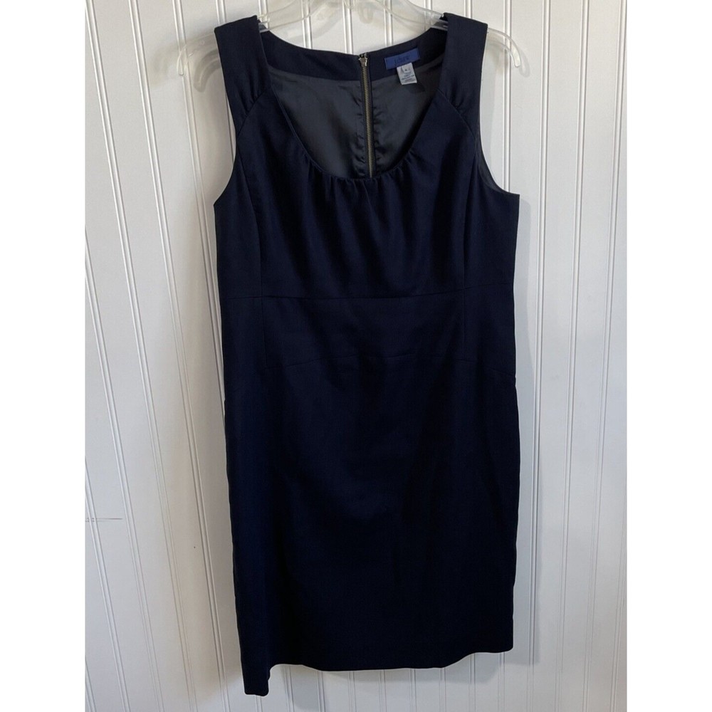 J.Crew‎ Dress Womens 6 Sleeveless Suiting Staple Navy Lined Sheath Work Pencil